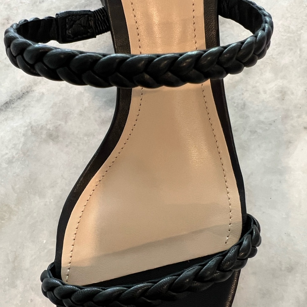 Saks Fifth Avenue Black Braided Strap Women's Sandals size 7.5 - Picture 7 of 13